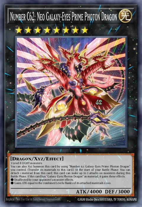 Number C62: Neo Galaxy-Eyes Prime Photon Dragon, card PHHY-EN043 from Photon Hypernova