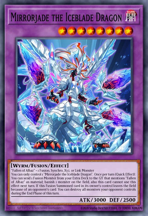 Mirrorjade the Iceblade Dragon, card SDAZ-EN041 from Structure Deck: Albaz Strike