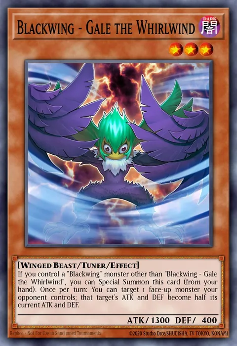 Blackwing - Gale the Whirlwind, card GLD3-EN021 from Gold Series 3