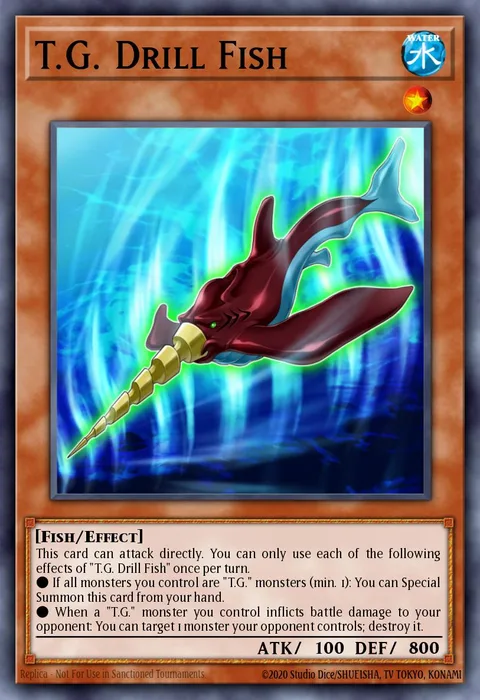 T.G. Drill Fish, card BLHR-EN024 from Battles of Legend: Hero's Revenge