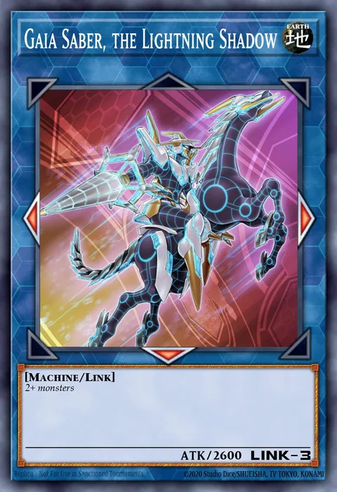 Gaia Saber, the Lightning Shadow, card DUDE-EN022 from Duel Devastator