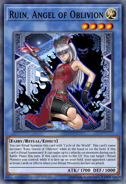 Ruin, Angel of Oblivion, card CYHO-EN027 from Cybernetic Horizon
