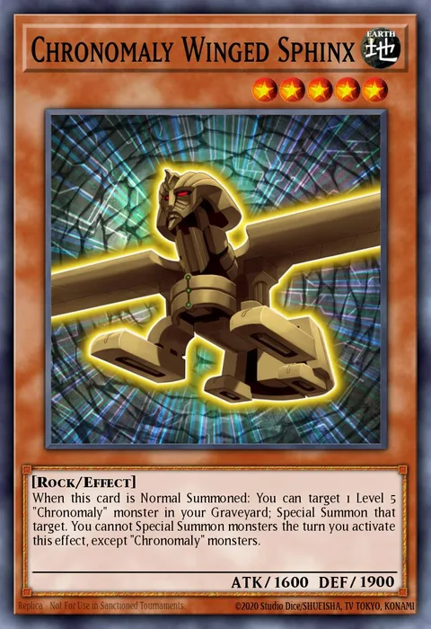 Chronomaly Winged Sphinx, card LVAL-EN009 from Legacy of the Valiant