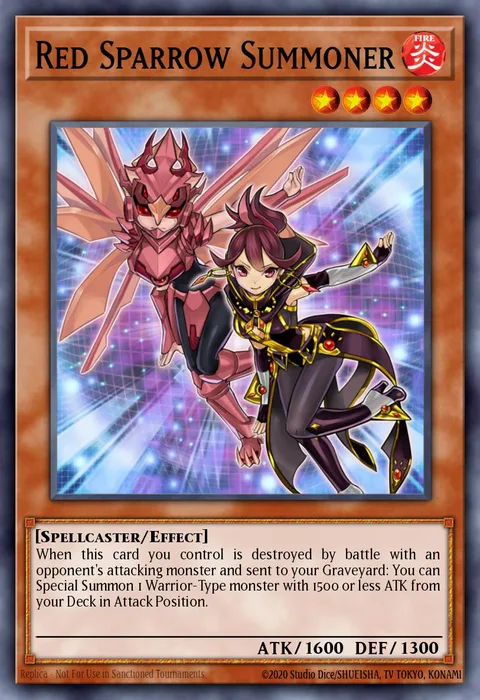 Red Sparrow Summoner, carte YS14-EN018 de Super Starter: Space-Time Showdown
