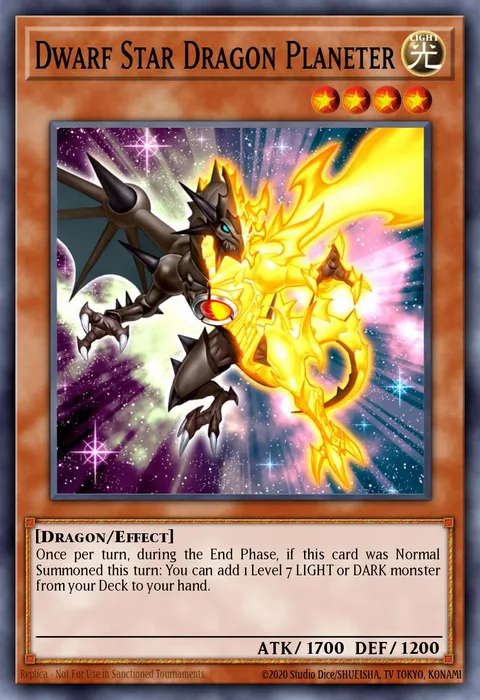 Dwarf Star Dragon Planeter, carte TOCH-EN034 de Toon Chaos