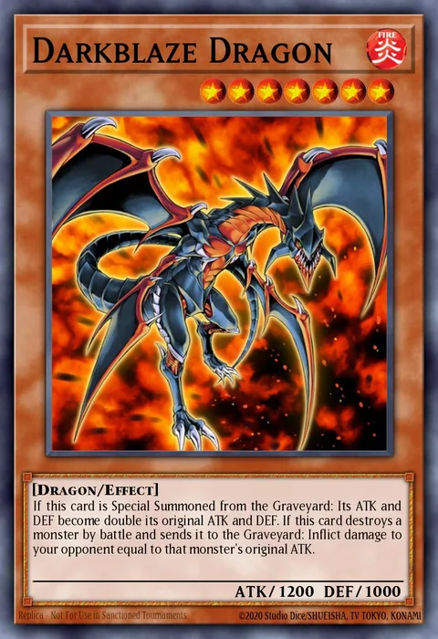 Darkblaze Dragon, card SDRL-EN002 from Rise of the Dragon Lords Structure Deck
