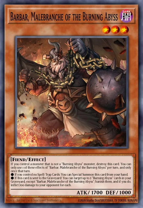 Barbar, Malebranche of the Burning Abyss, card CROS-EN083 from Crossed Souls