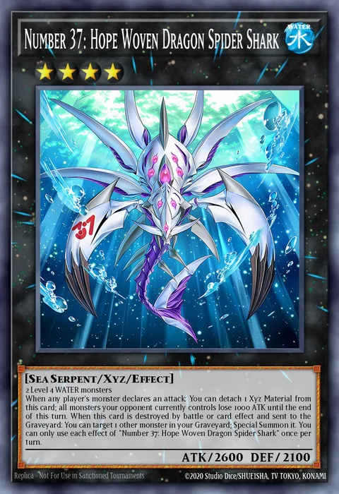 Number 37: Hope Woven Dragon Spider Shark, carte PGL3-EN007 de Premium Gold: Infinite Gold