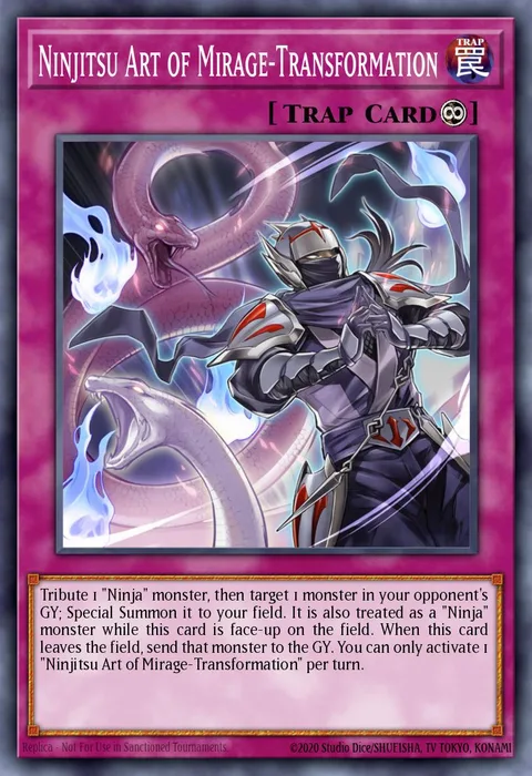 Ninjitsu Art of Mirage-Transformation, card SHVA-EN015 from Shadows in Valhalla