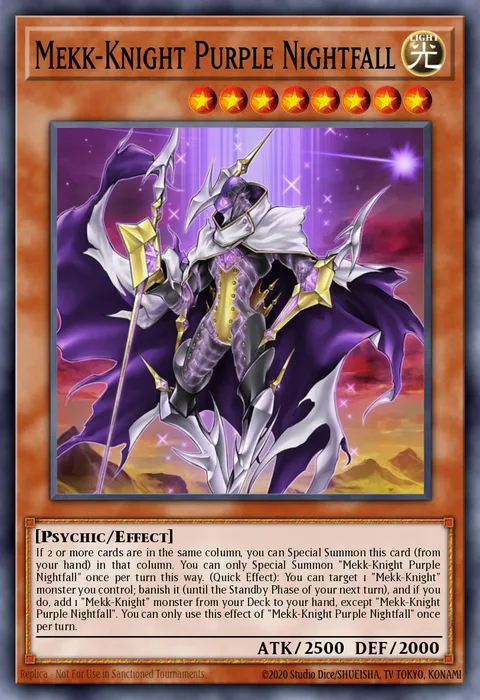 Mekk-Knight Purple Nightfall, card EXFO-EN020 from Extreme Force