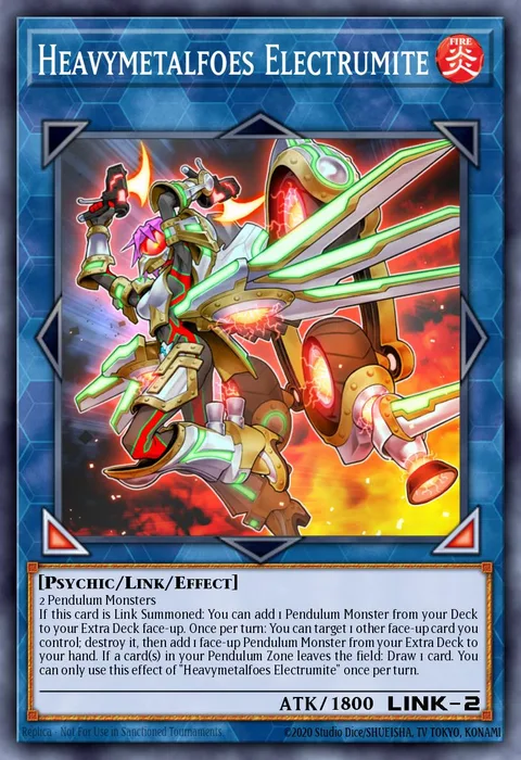 Heavymetalfoes Electrumite, card RA04-EN292 from Quarter Century Stampede