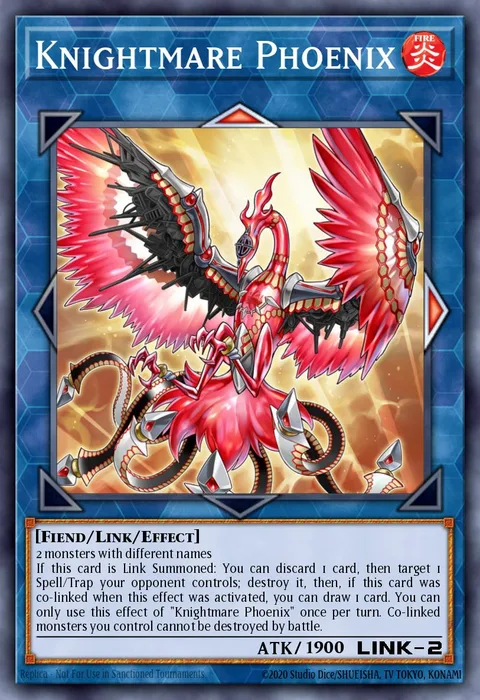 Knightmare Phoenix, card MP19-EN027 from 2019 Gold Sarcophagus Tin Mega Pack