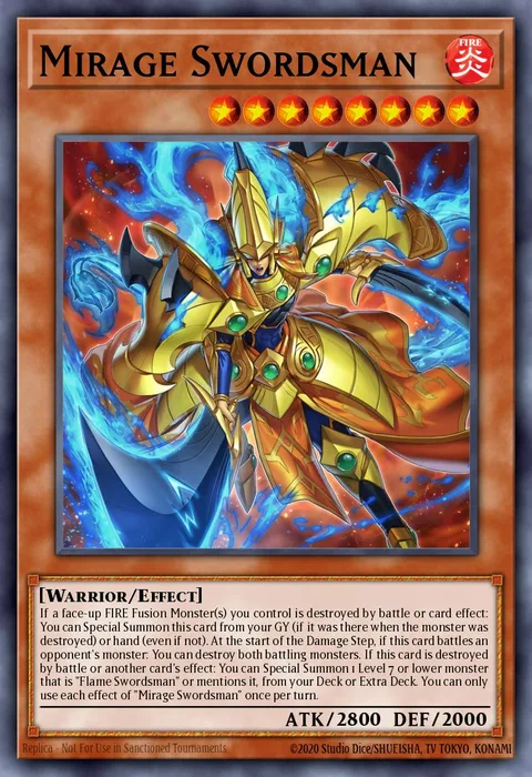 Mirage Swordsman, carte MZMI-EN003 de Maze of Millennia