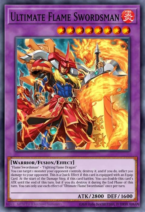 Ultimate Flame Swordsman, card MZMI-EN004 from Maze of Millennia