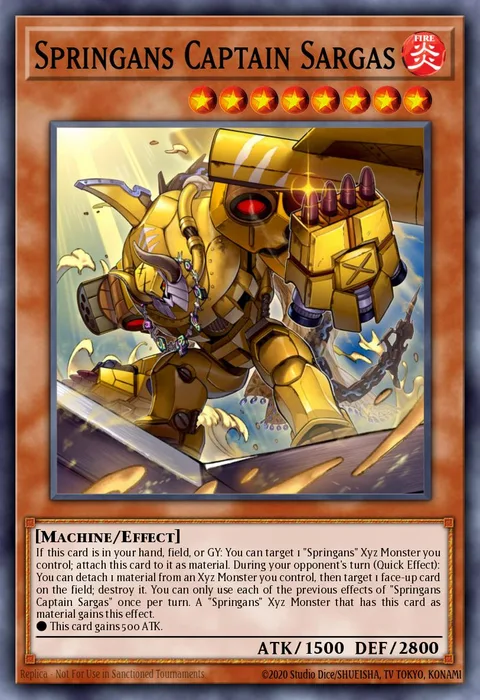 Springans Captain Sargas, carte BLVO-EN009 de Blazing Vortex