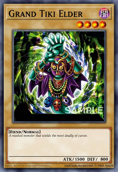 Grand Tiki Elder, card CP04-EN014 from Champion Pack: Game Four
