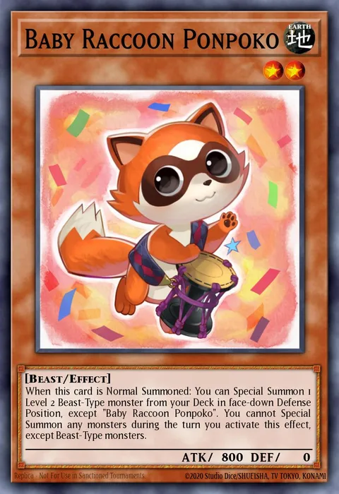 Baby Raccoon Ponpoko, card OP22-EN005 from OTS Tournament Pack 22