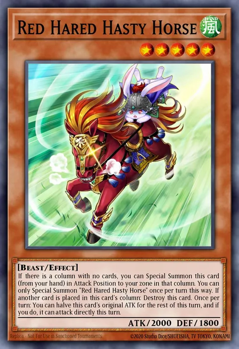 Red Hared Hasty Horse, card MP19-EN017 from 2019 Gold Sarcophagus Tin Mega Pack