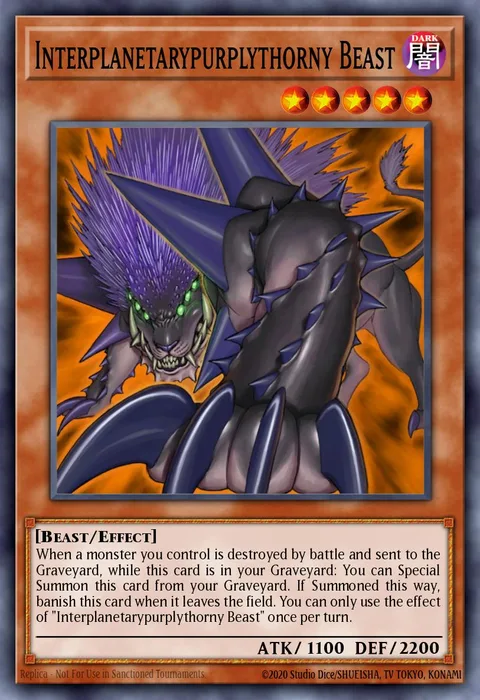 Interplanetarypurplythorny Beast, card LVAL-EN098 from Legacy of the Valiant