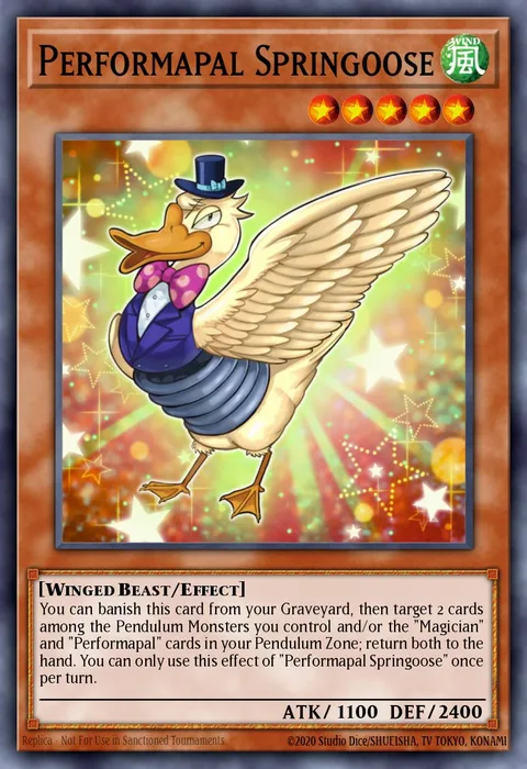 Performapal Springoose, card MP16-EN005 from 2016 Mega-Tin Mega Pack