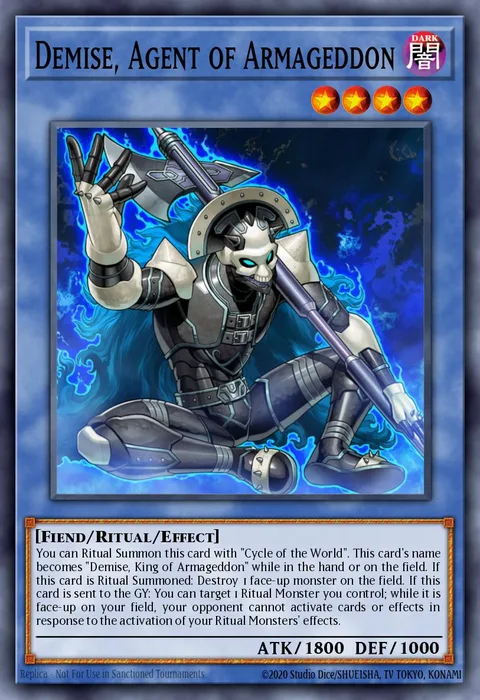 Demise, Agent of Armageddon, card CYHO-EN028 from Cybernetic Horizon