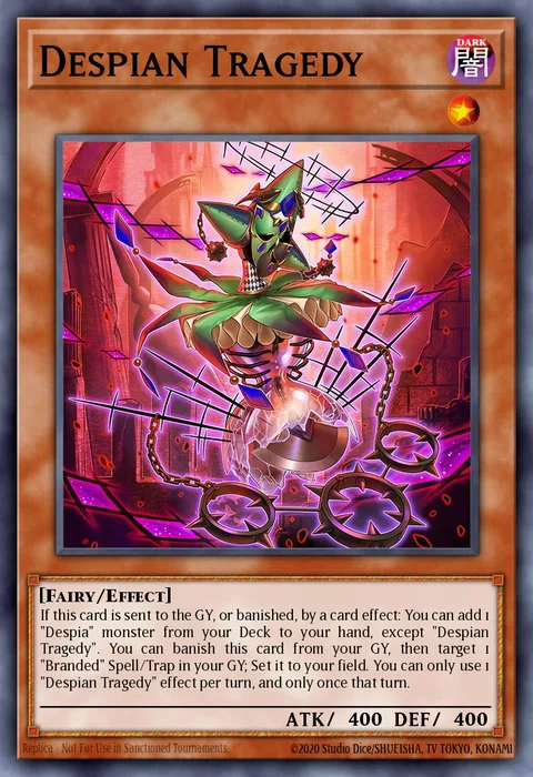 Despian Tragedy, card CH01-EN009 from THE CHRONICLES DECK: The Fallen & The Virtuous (All-Foil Edition)
