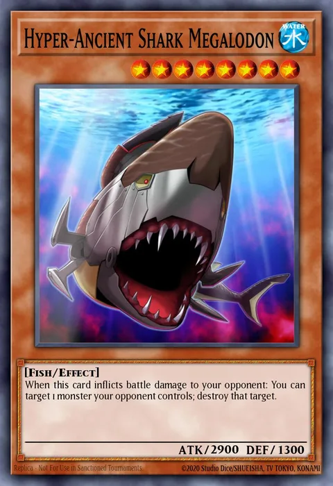 Hyper-Ancient Shark Megalodon, card CBLZ-EN012 from Cosmo Blazer