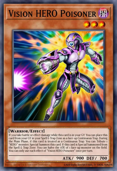 Vision HERO Poisoner, card BLHR-EN008 from Battles of Legend: Hero's Revenge