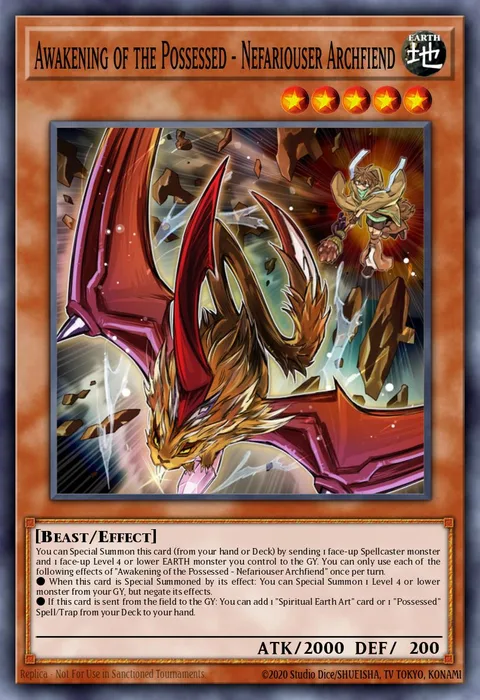 Awakening of the Possessed - Nefariouser Archfiend, card CH02-EN020 from THE CHRONICLES DECK: Spirit Charmers (All-Foil Edition)