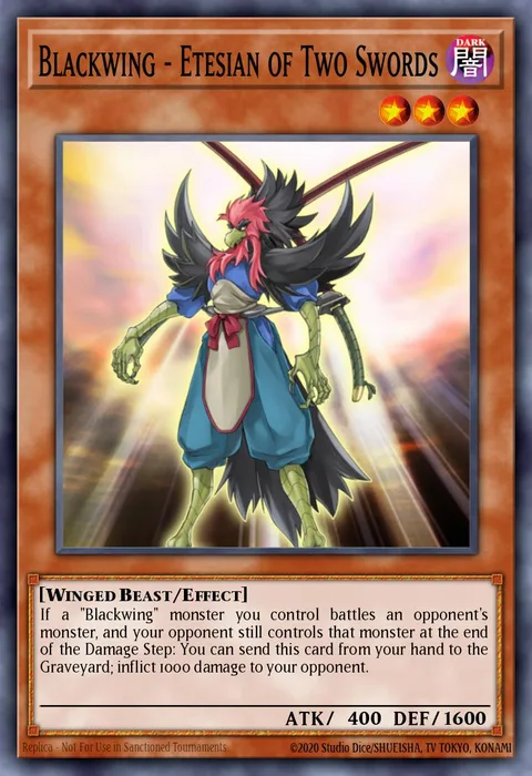 Blackwing - Etesian of Two Swords, card STBL-EN015 from Starstrike Blast