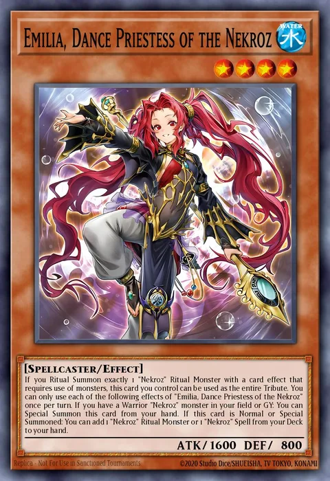 Emilia, Dance Priestess of the Nekroz, card BLMM-EN025 from Battles of Legend: Monster Mayhem