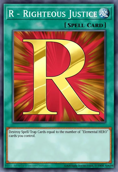 R - Righteous Justice, carte SGX1-ENA17 de Speed Duel GX: Duel Academy Box