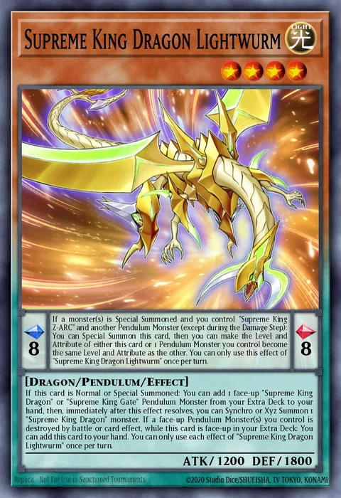 Supreme King Dragon Lightwurm, card AGOV-EN002 from Age of Overlord