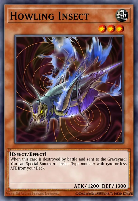 Howling Insect, card SOD-EN025 from Soul of the Duelist