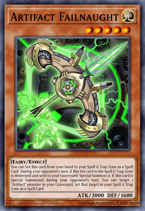 Artifact Failnaught, card MP15-EN008 from 2015 Mega-Tin Mega Pack