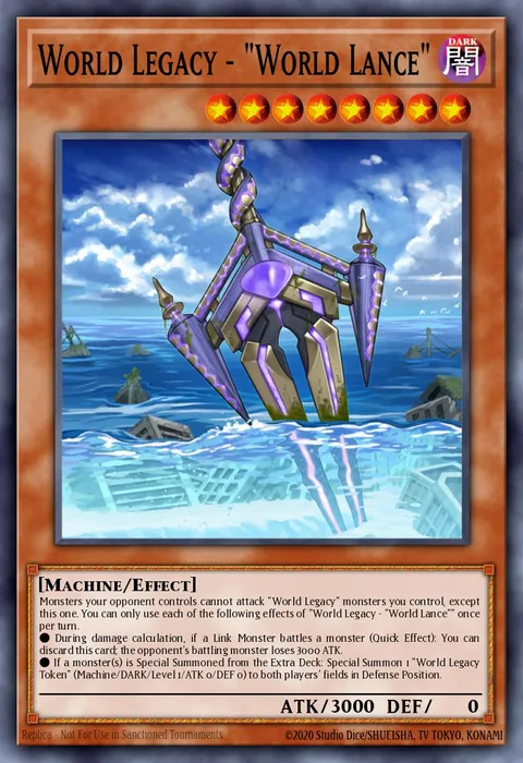 World Legacy - "World Lance", card MP19-EN012 from 2019 Gold Sarcophagus Tin Mega Pack