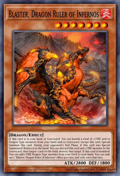 Blaster, Dragon Ruler of Infernos, card SR14-EN008 from Structure Deck: Fire Kings