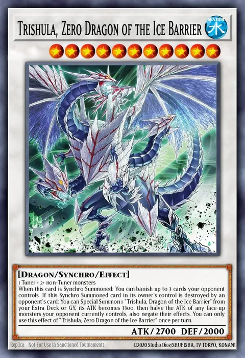 Trishula, Zero Dragon of the Ice Barrier, card SDFC-EN041 from Structure Deck: Freezing Chains