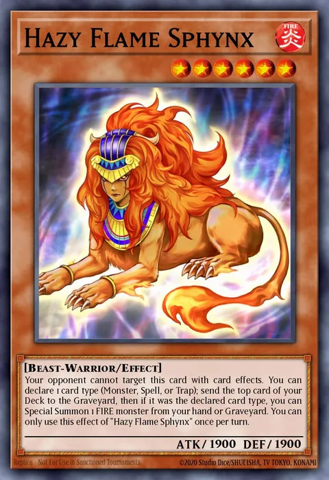 Hazy Flame Sphynx, card CBLZ-EN030 from Cosmo Blazer