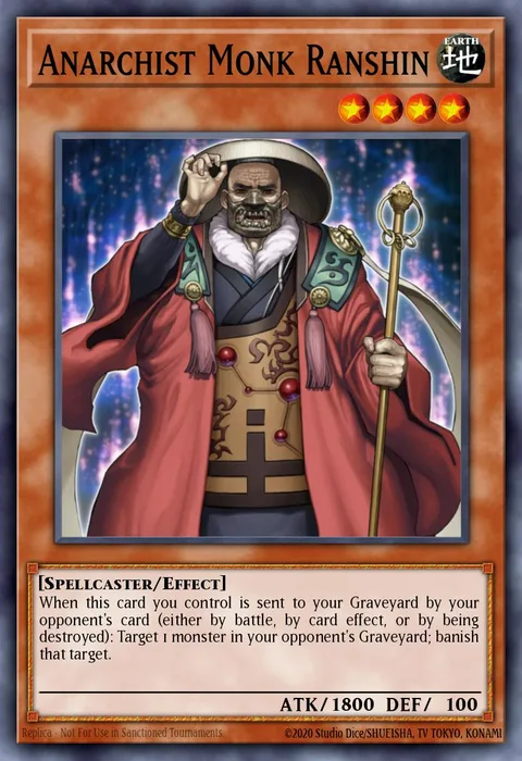 Anarchist Monk Ranshin, card STBL-EN036 from Starstrike Blast