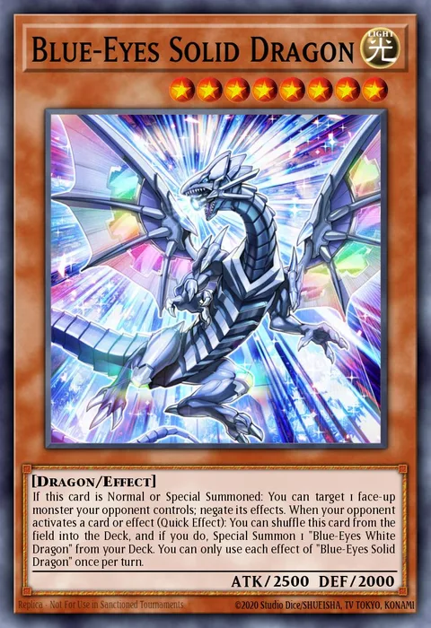Blue-Eyes Solid Dragon, card LED3-EN002 from Legendary Duelists: White Dragon Abyss