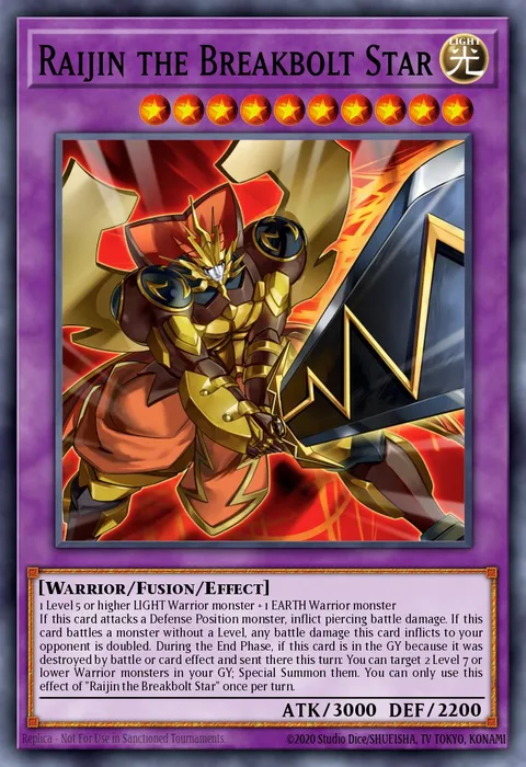 Raijin the Breakbolt Star, card BLCR-EN037 from Battles of Legend: Crystal Revenge