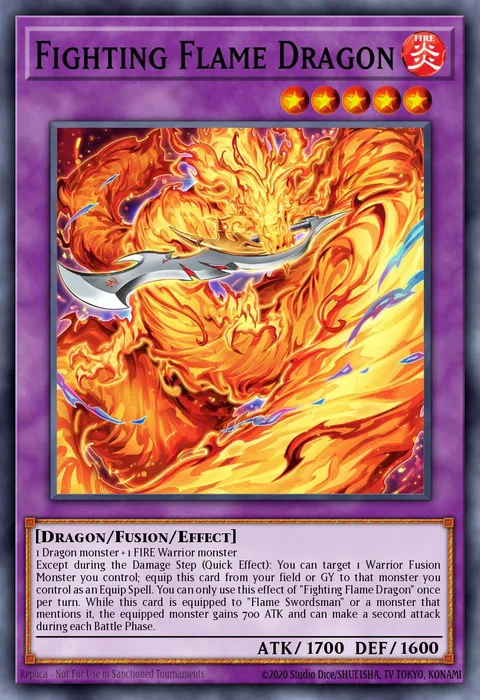 Fighting Flame Dragon, card MZMI-EN005 from Maze of Millennia