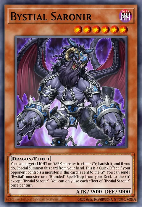 Bystial Saronir, card CH01-EN012 from THE CHRONICLES DECK: The Fallen & The Virtuous (All-Foil Edition)