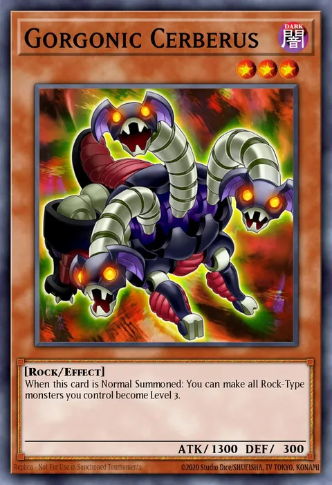 Gorgonic Cerberus, card LVAL-EN014 from Legacy of the Valiant
