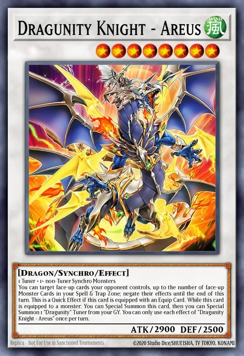 Dragunity Knight - Areus, card BLGG-EN013 from Battles of Legend: Glorious Gallery