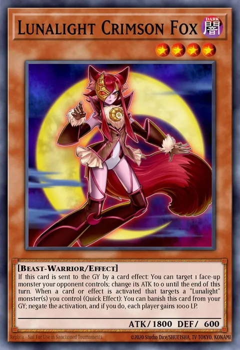 Lunalight Crimson Fox, card MP18-EN163 from 2018 Mega-Tin Mega Pack