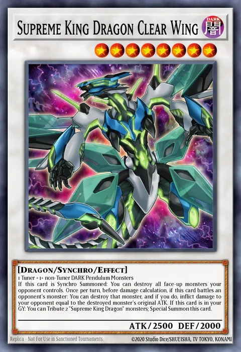 Supreme King Dragon Clear Wing, carte COTD-EN039 de Code of the Duelist