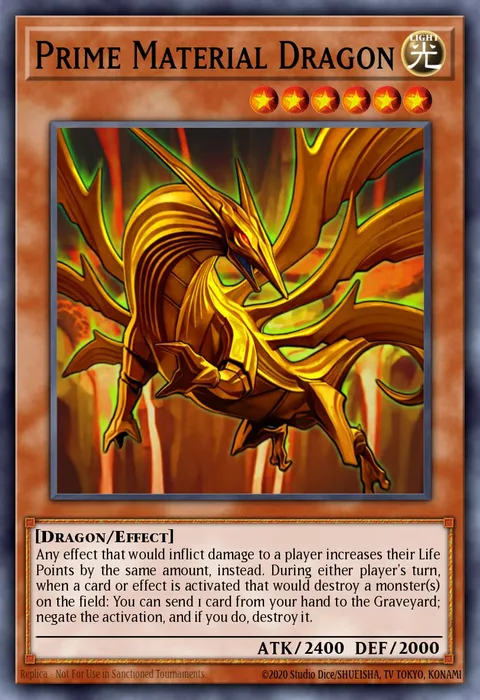 Prime Material Dragon, card GLD2-EN032 from Gold Series 2009
