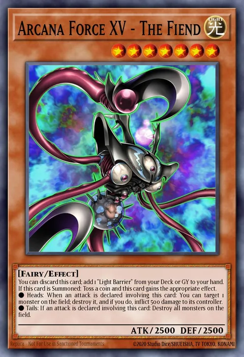 Arcana Force XV - The Fiend, card MZMI-EN015 from Maze of Millennia